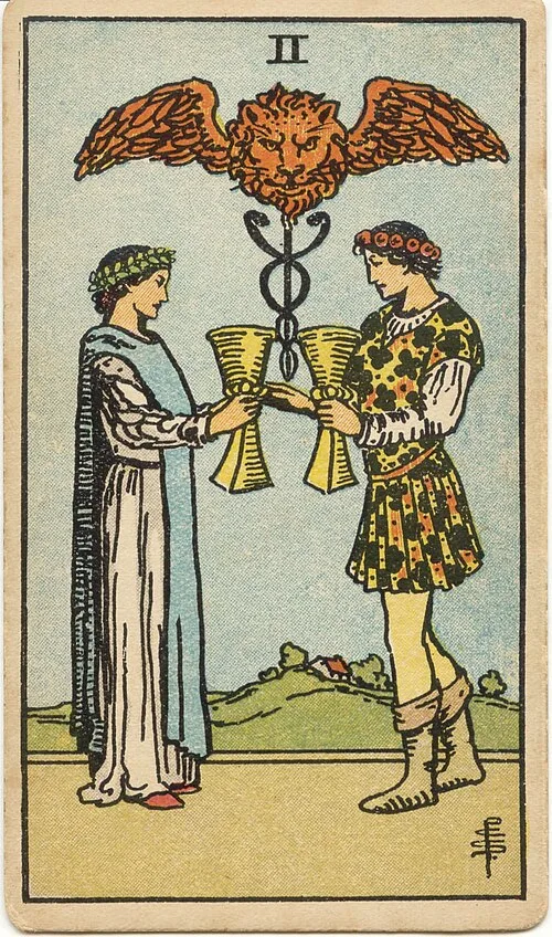 Tranh lá bài Hai Cốc (Two of Cups)