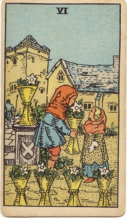 Tranh lá bài Sáu Cốc (Six of Cups)