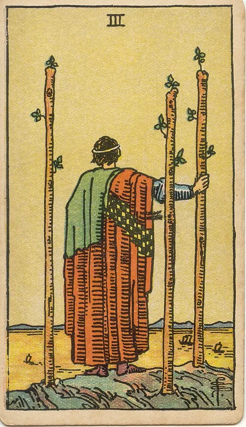 Tranh lá bài Ba Gậy (Three of Wands)