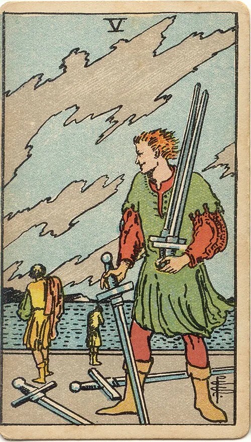 Tranh lá bài Năm Kiếm (Five of Swords)