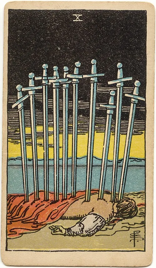 Tranh lá bài Mười Kiếm (Ten of Swords)