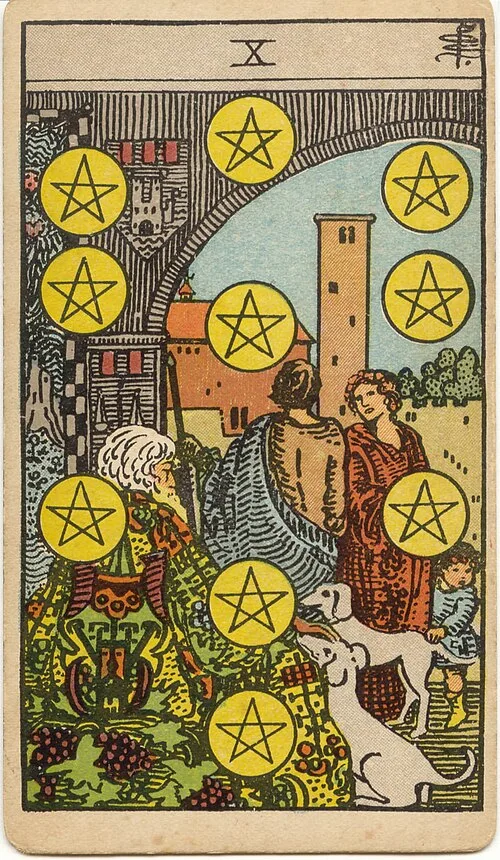 Tranh lá bài Mười Tiền (Ten of Pentacles)