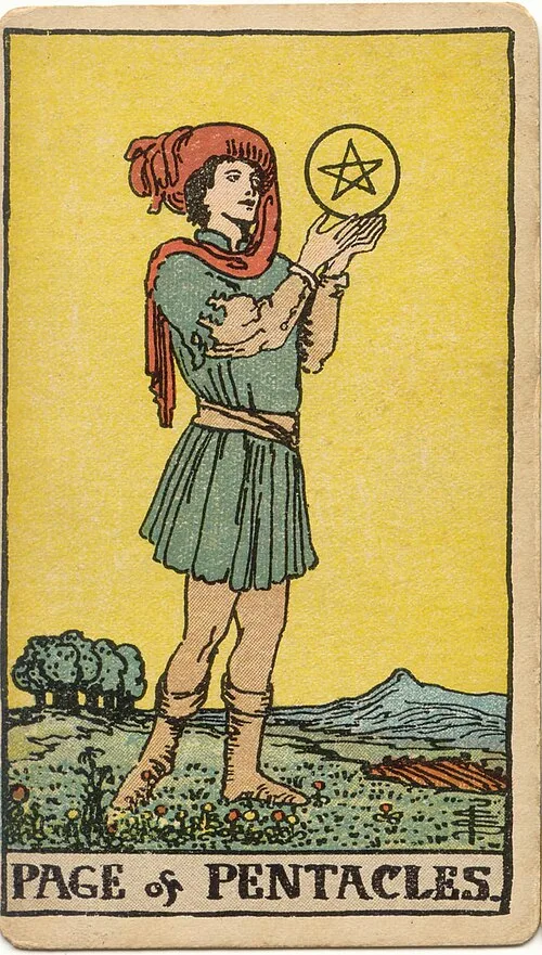 Tranh lá bài Tiểu Đồng Tiền (Page of Pentacles)