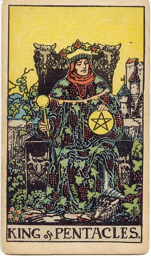 Tranh lá bài Vua Tiền (King of Pentacles)
